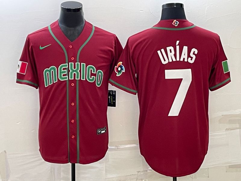Men 2023 World Cub Mexico #7 Urias Red Nike MLB Jersey34->more jerseys->MLB Jersey